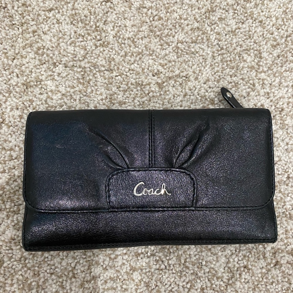 Black coach leather wallet